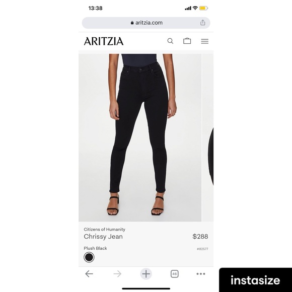 Citizens of Humanity Rocket high rise skinny in size 25 and black. - Picture 3 of 4